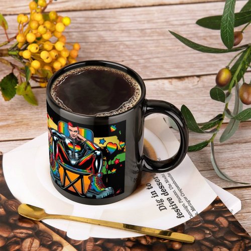 Rubber Pride Gay by Fetishworld Black Mug