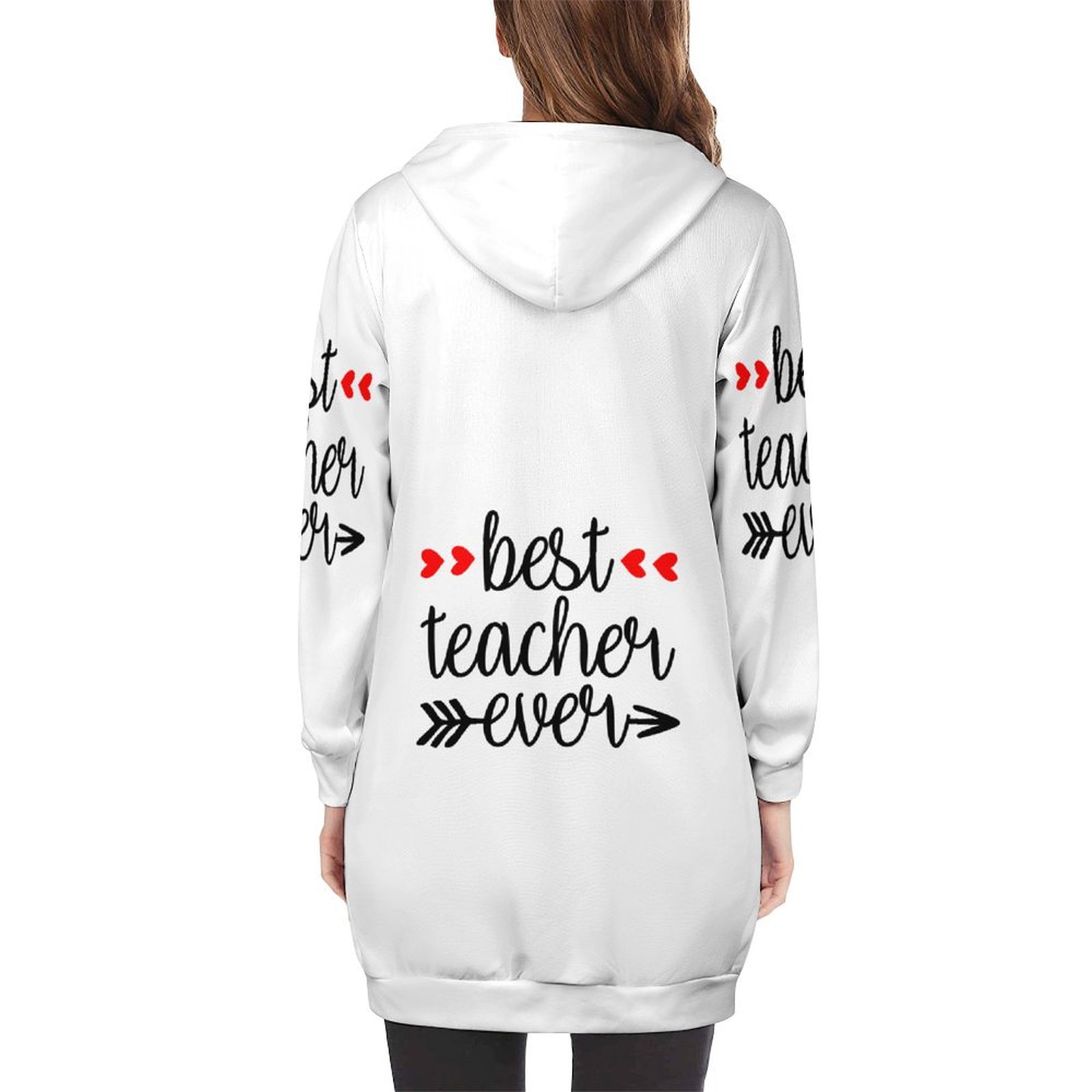 Best Teacher Ever Women's Hooded Sweatshirt Dress