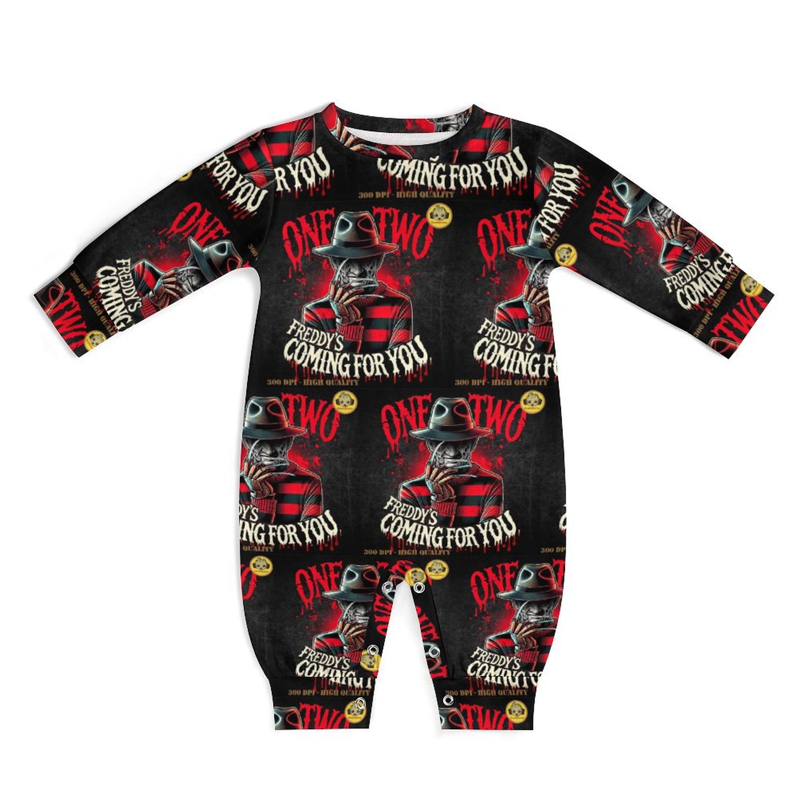 "Freddy's Coming For You" Halloween Baby Romper Long Sleeve Baby Romper