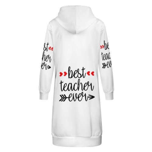 Best Teacher Ever Women's Hooded Sweatshirt Dress