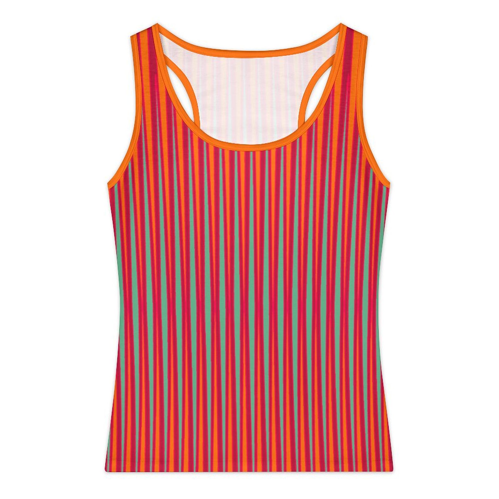 Tribal orange azure magenta fucsia Women's Basic Tank Top