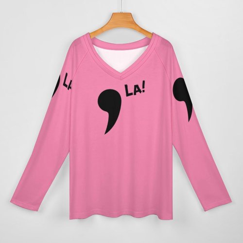 Comma La Tee! Women's Long Sleeve Loose Tee (TLREV2)