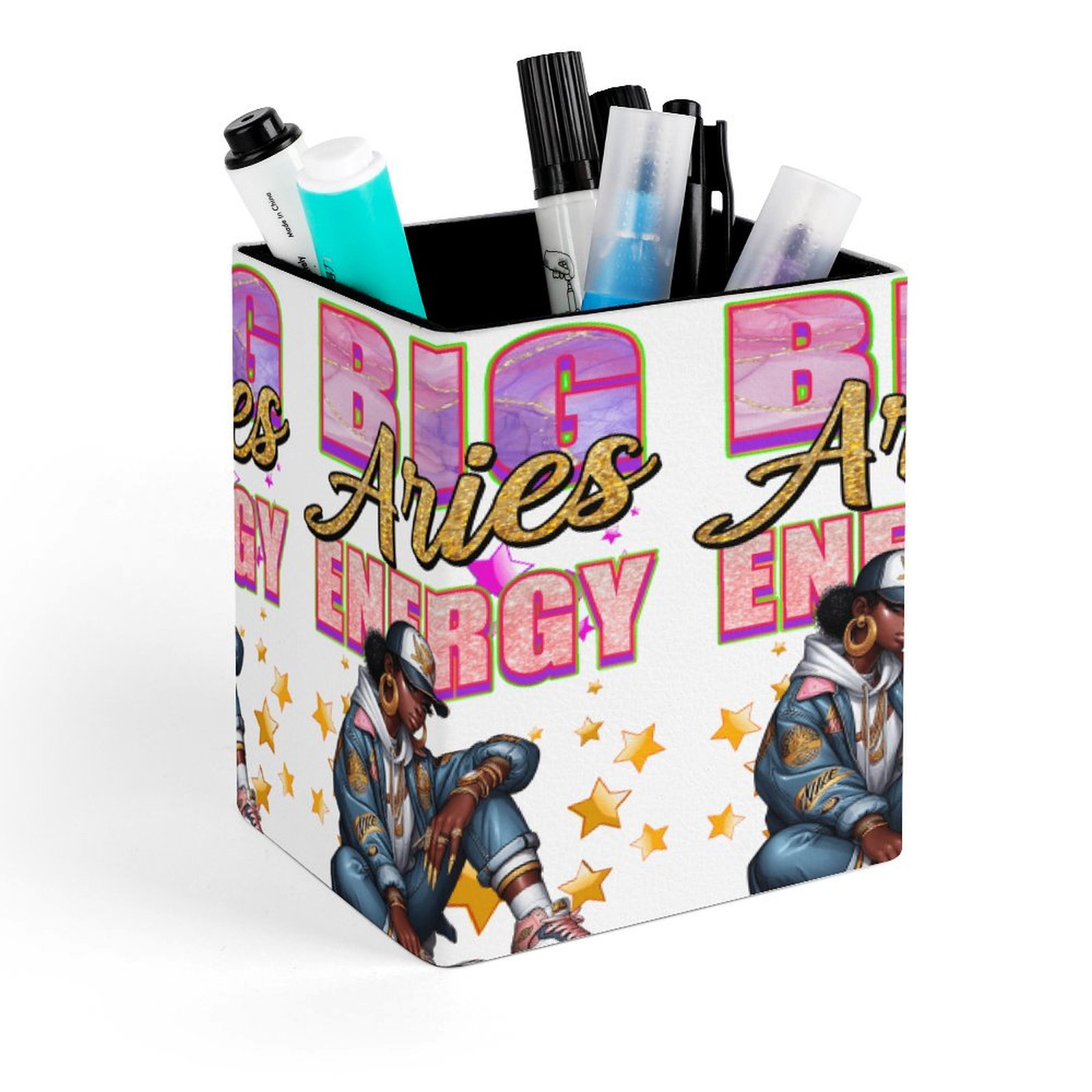 Big Aries Energy Square Pen Holder