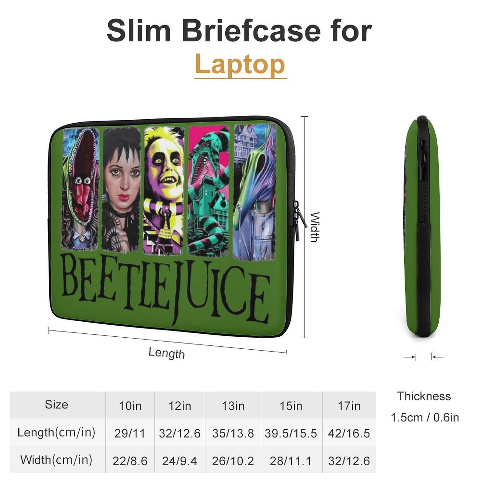 Beetlejuice Laptop Sleeve  Multi Size Laptop Sleeve (Multiple Sizes)