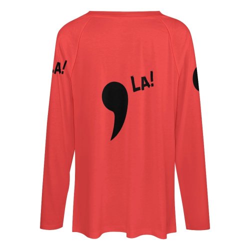 Comma La! Tee Women's Long Sleeve Loose Tee (TLREV2)