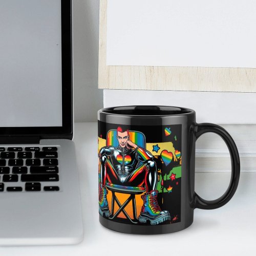 Rubber Pride Gay by Fetishworld Black Mug