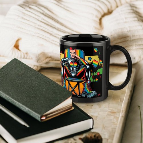 Rubber Pride Gay by Fetishworld Black Mug