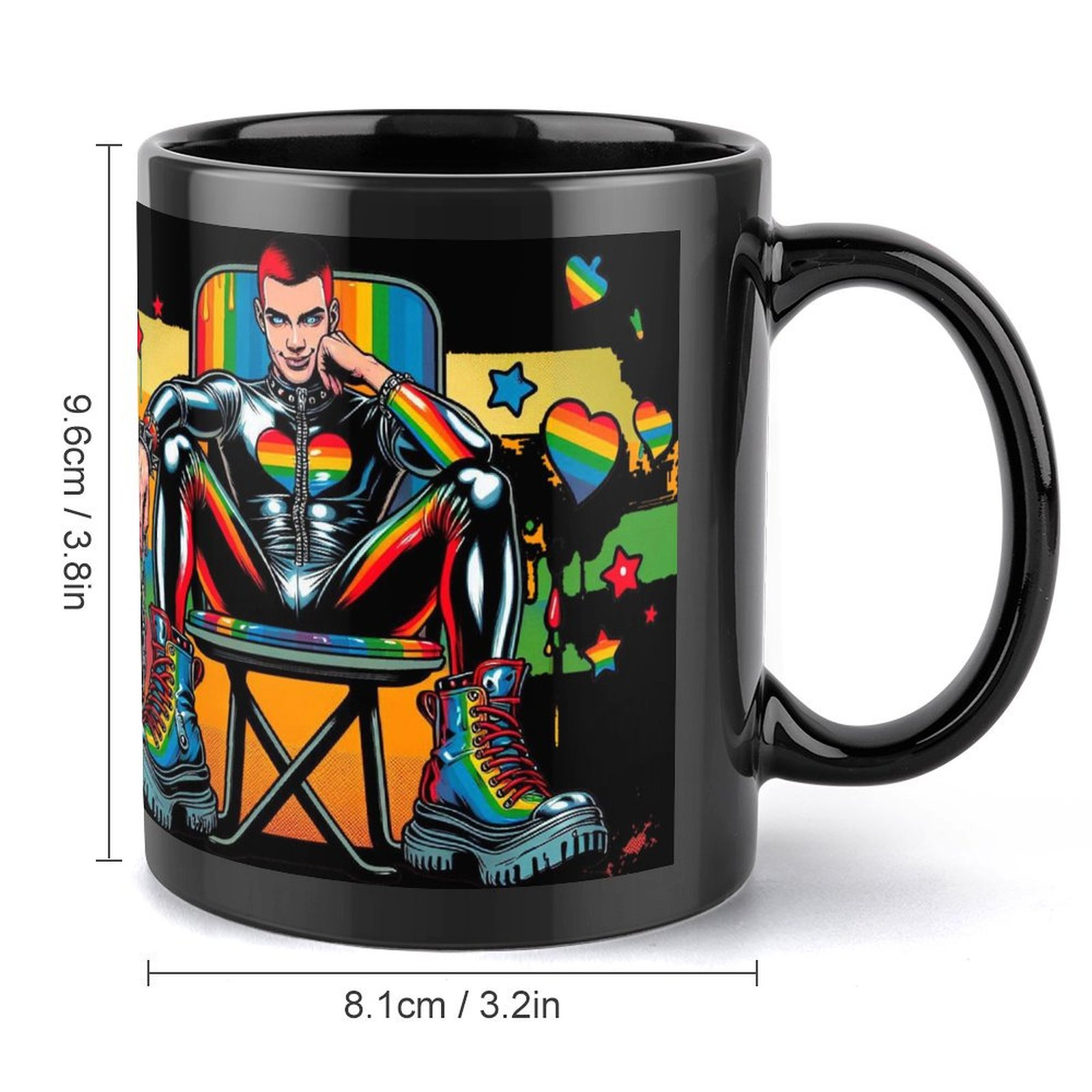 Rubber Pride Gay by Fetishworld Black Mug