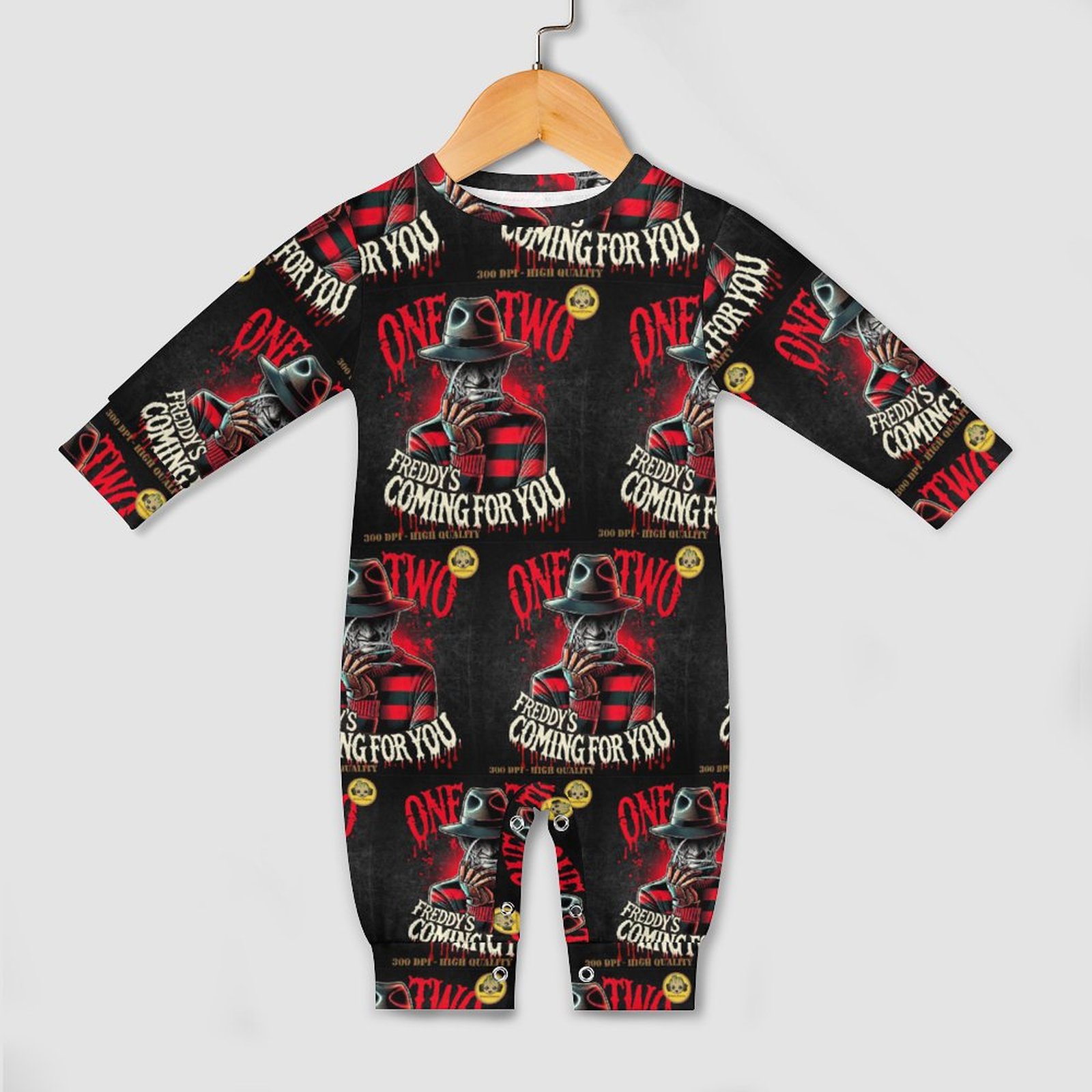 "Freddy's Coming For You" Halloween Baby Romper Long Sleeve Baby Romper