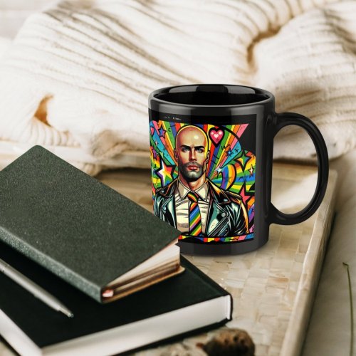 Guy with Pride Gay by Fetishworld Black Mug