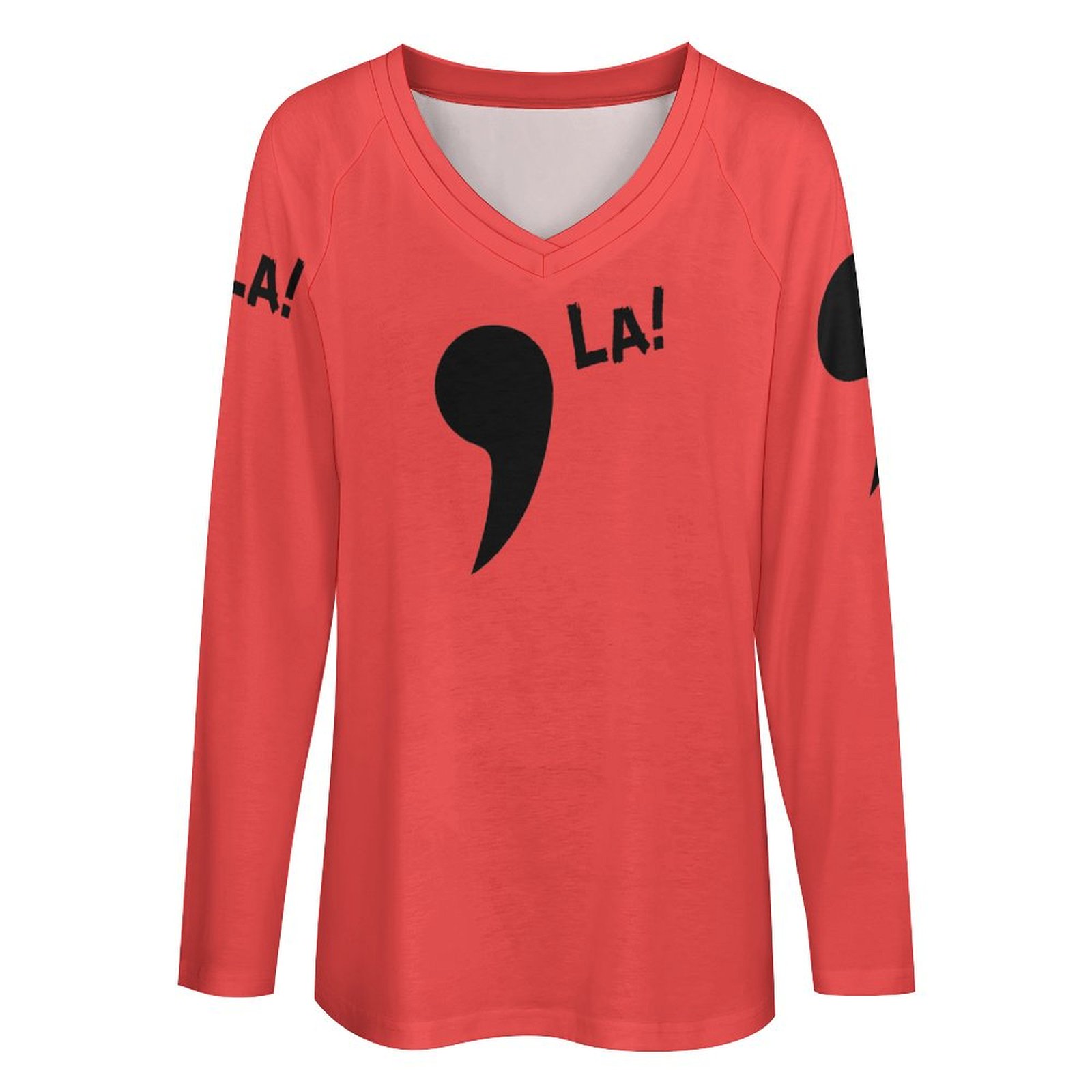 Comma La! Tee Women's Long Sleeve Loose Tee (TLREV2)