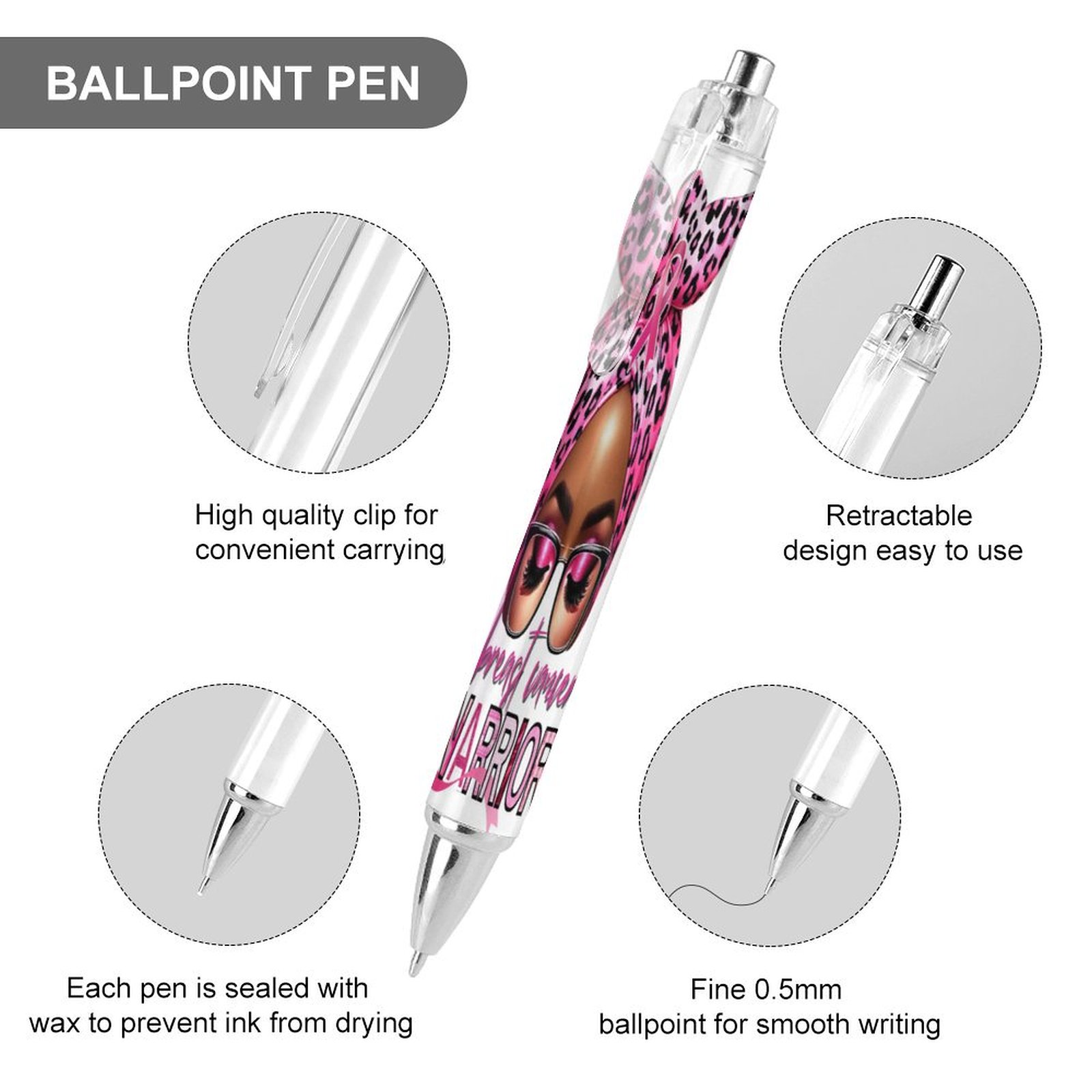 Custom Breast Cancer Warrior Ball Pen