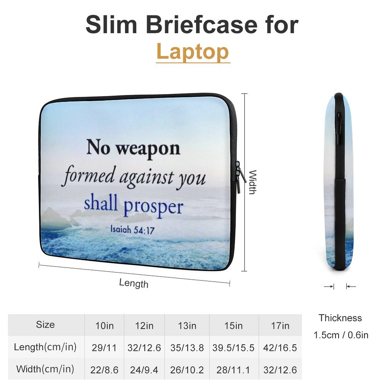 "No Weapon" Laptop Sleeve  Multi Size Laptop Sleeve (Multiple Sizes)