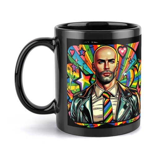 Guy with Pride Gay by Fetishworld Black Mug