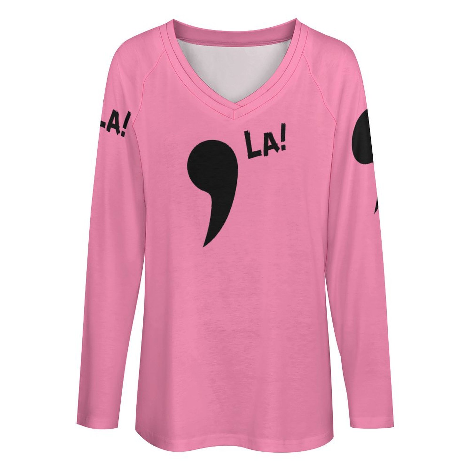 Comma La Tee! Women's Long Sleeve Loose Tee (TLREV2)