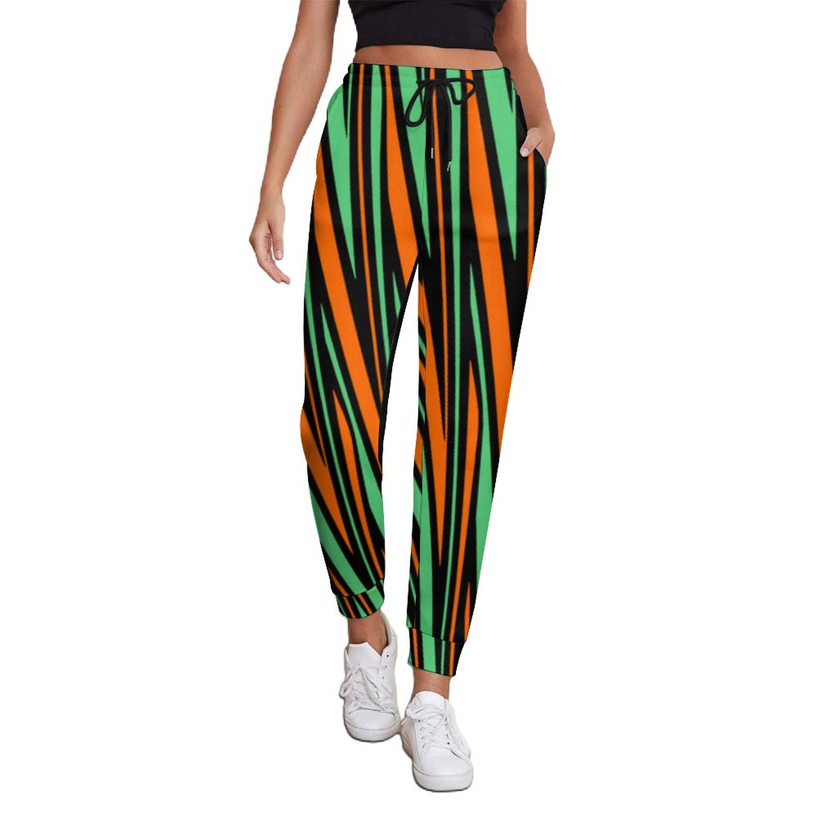 geo tribal orange turquoise Women's All Over Print Sweatpants