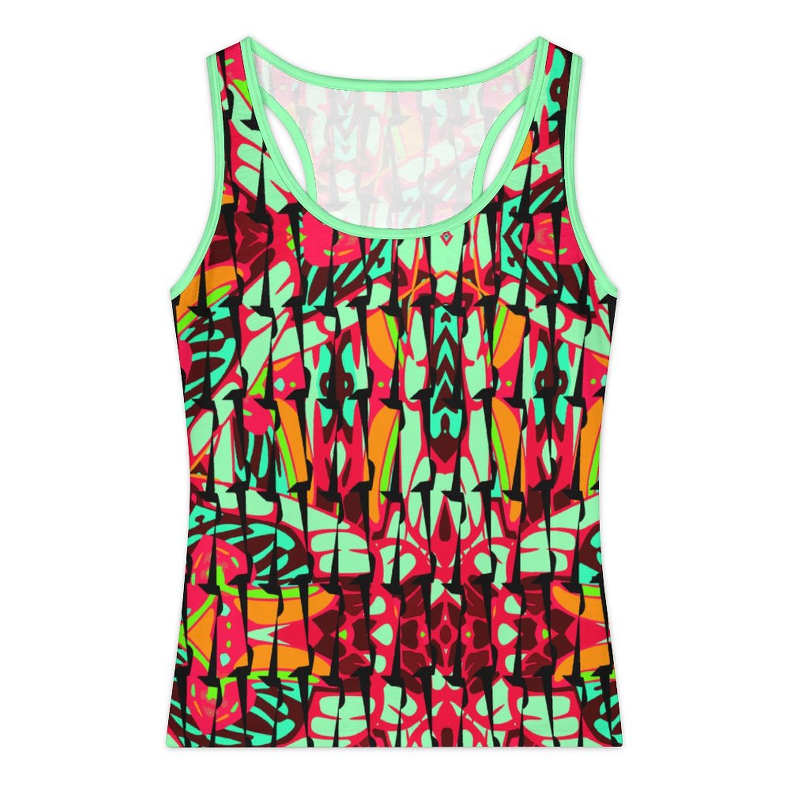 Psychedelic vibrant ornamental black Women's Basic Tank Top