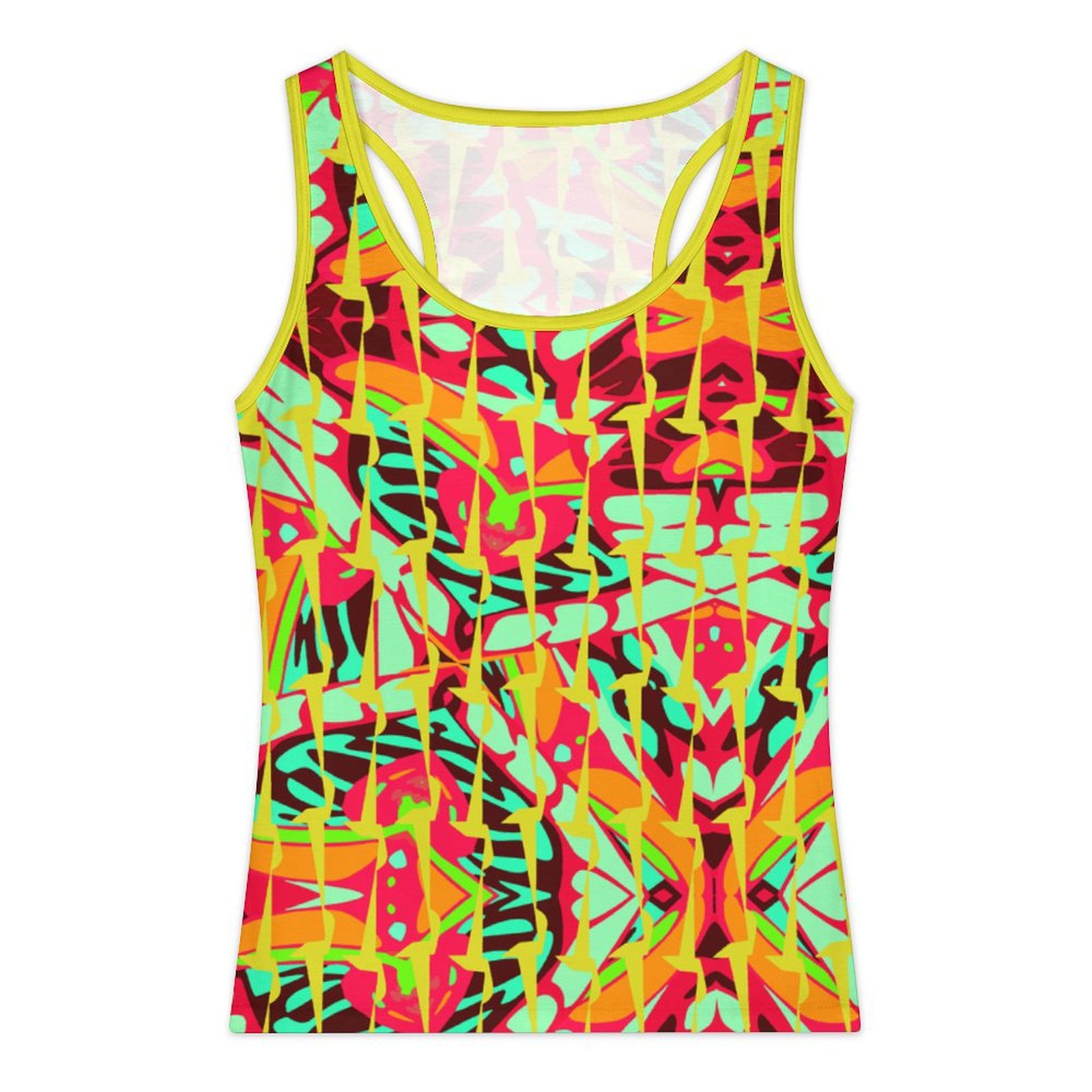 Psychedelic vibrant ornamental yellow Women's Basic Tank Top