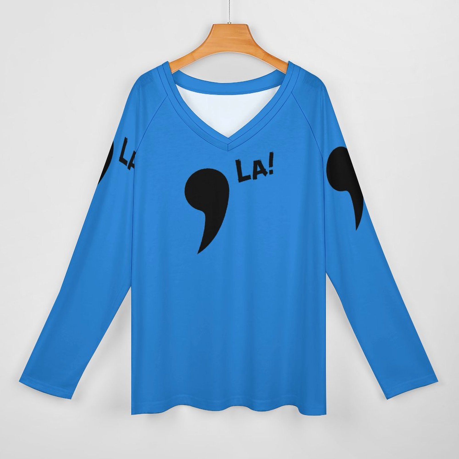 Comma La Tee! Women's Long Sleeve Loose Tee (TLREV2)