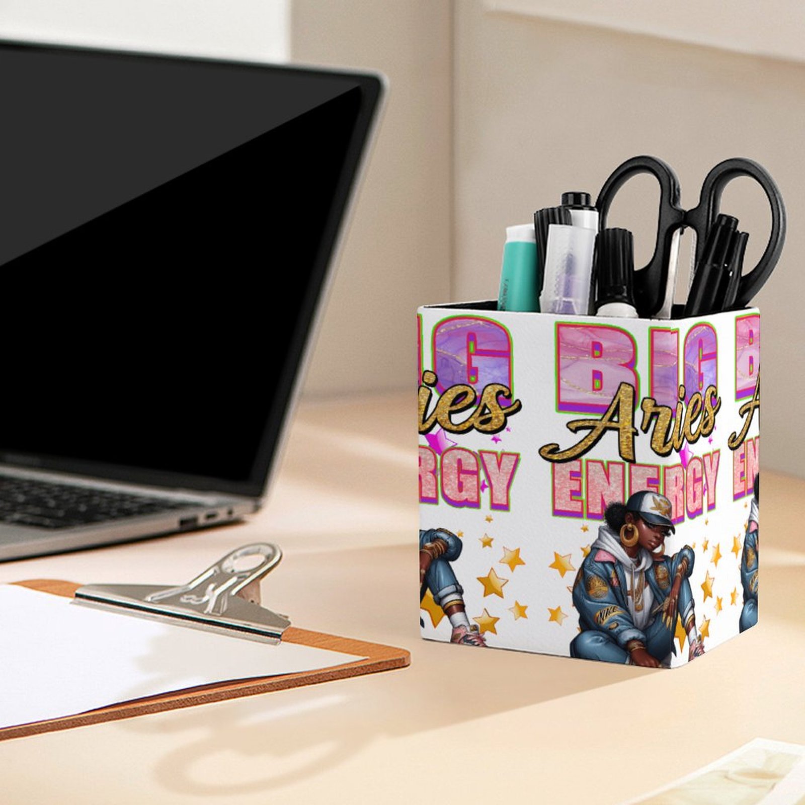 Big Aries Energy Square Pen Holder