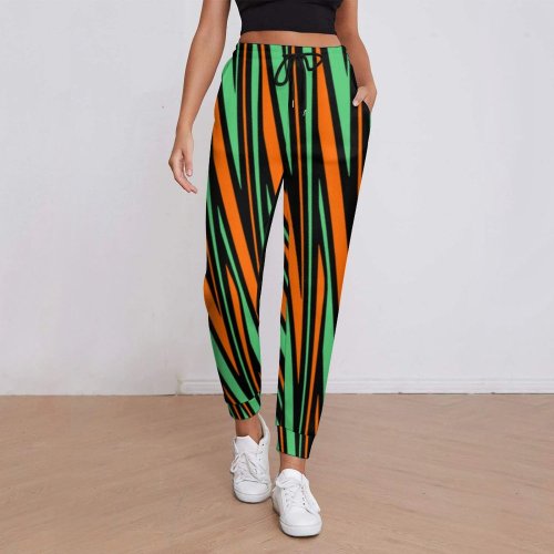 geo tribal orange turquoise Women's All Over Print Sweatpants