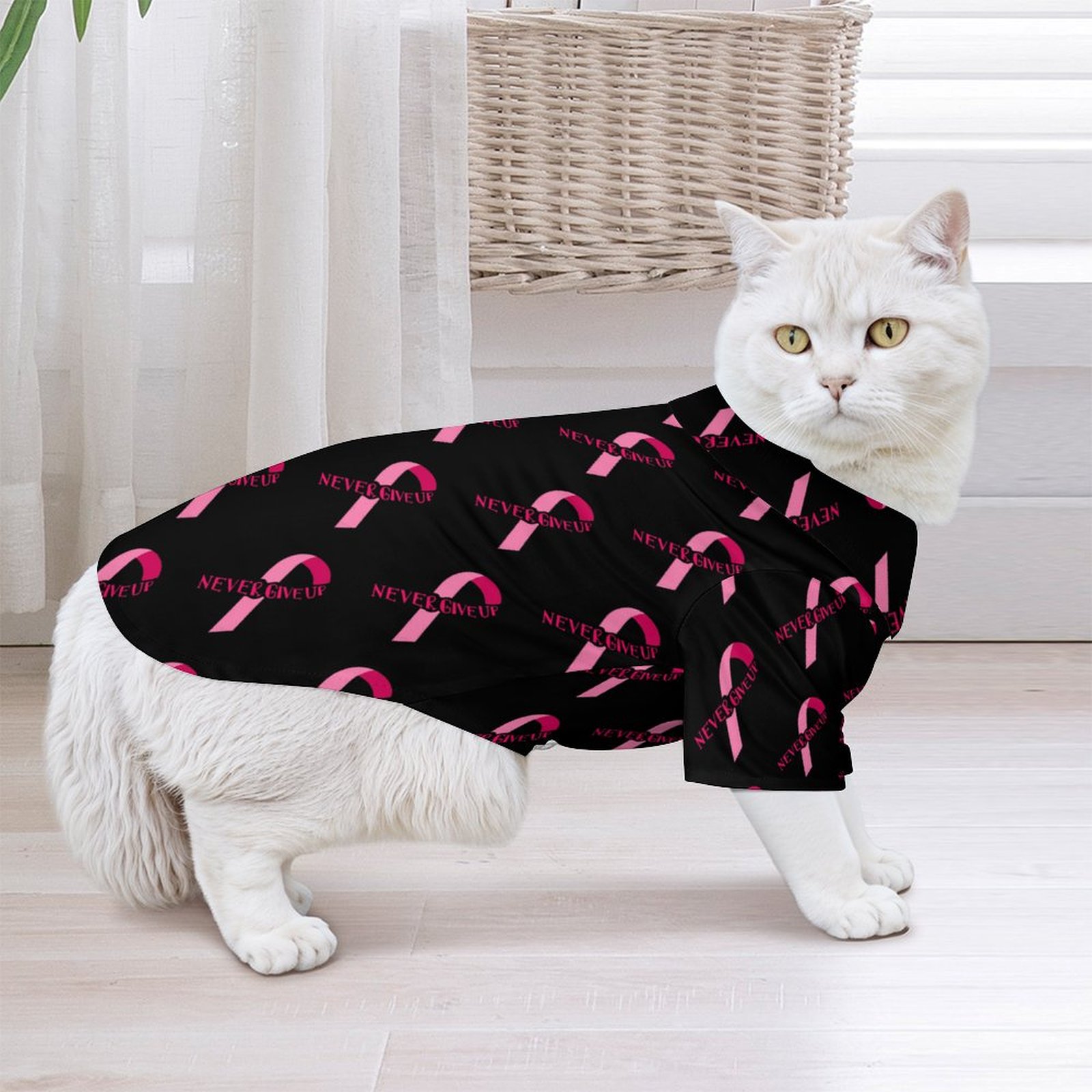 Cancer Awareness "Never Give Up" Pet Clothing Pet Shirt (LM027)