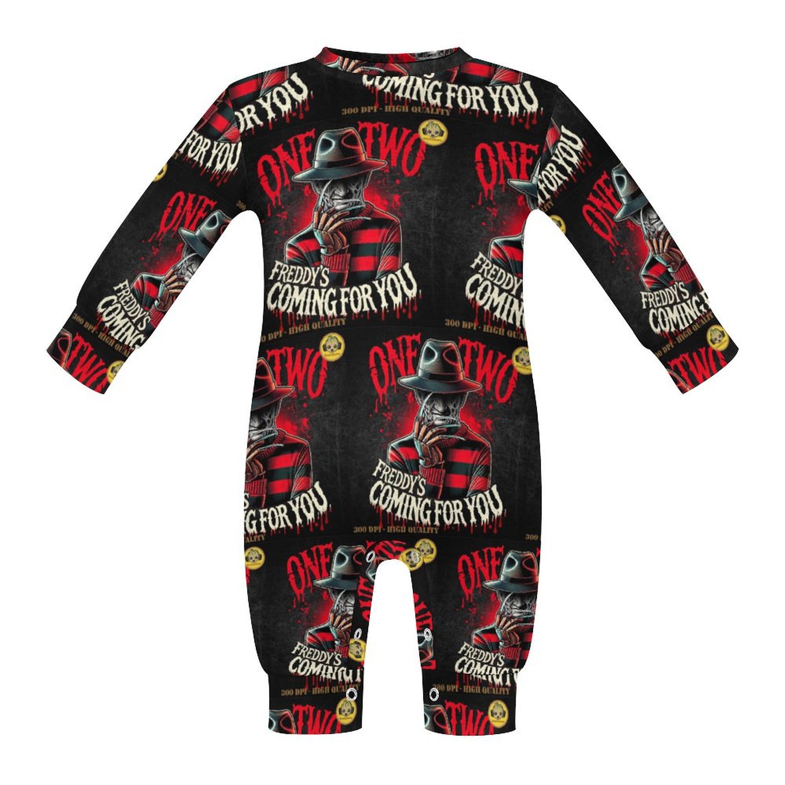 "Freddy's Coming For You" Halloween Baby Romper Long Sleeve Baby Romper