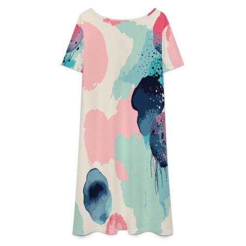 Short sleeved dress All-Over Print V-Neck Dress