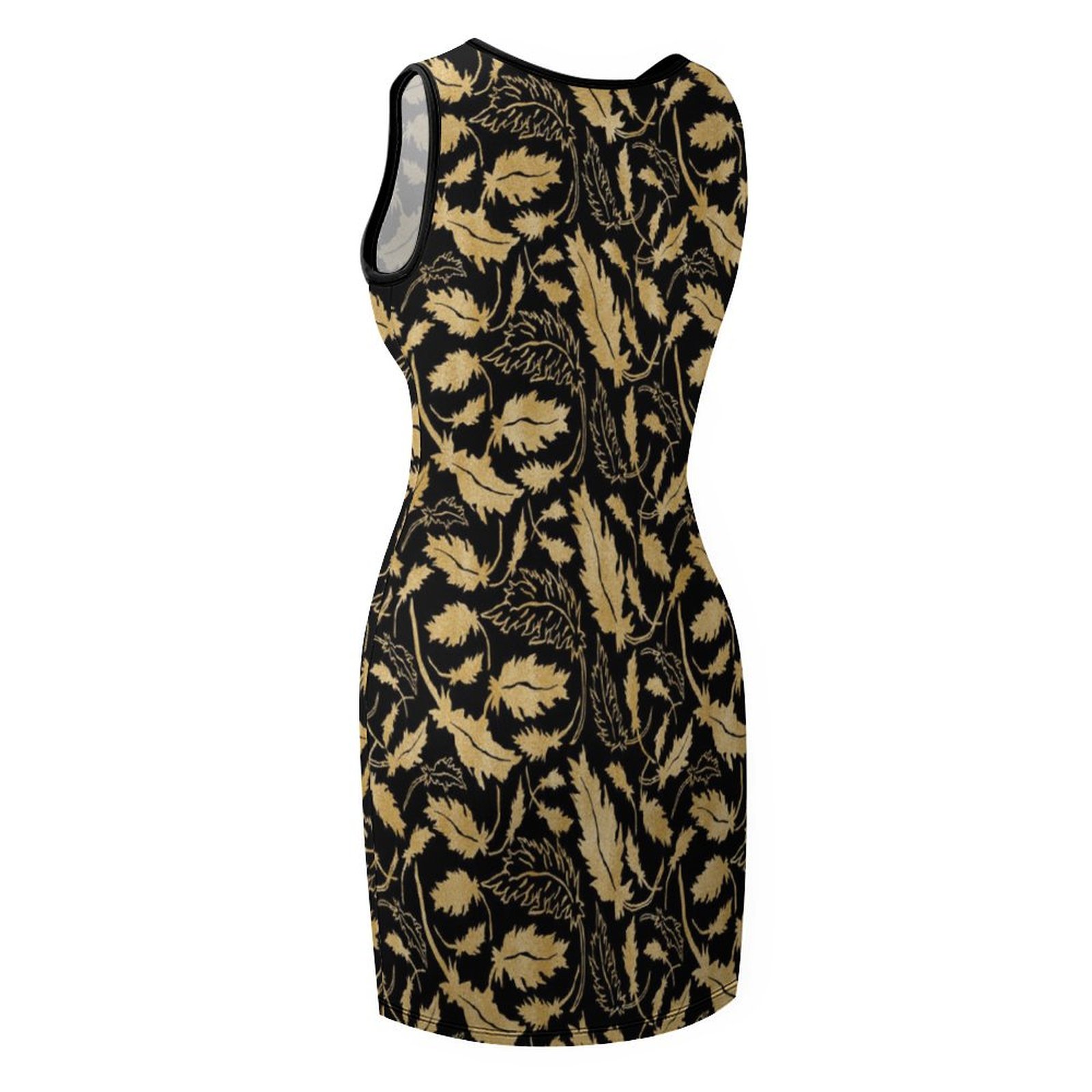 Gold Leaf Sleeveless Tank Dress