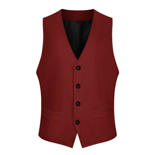 Black Lace Rose Men's Sleeveless Suit Vest