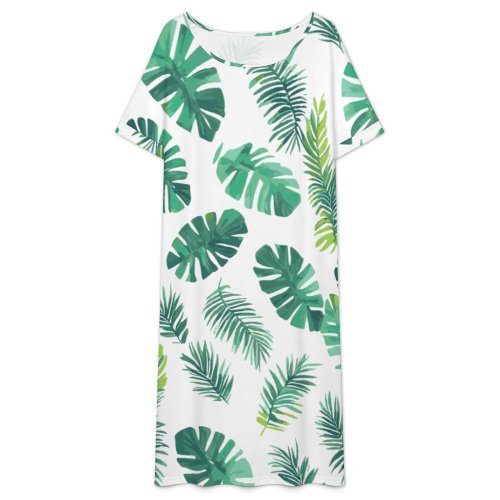 Dress All-Over Print Short Sleeve Midi Dress