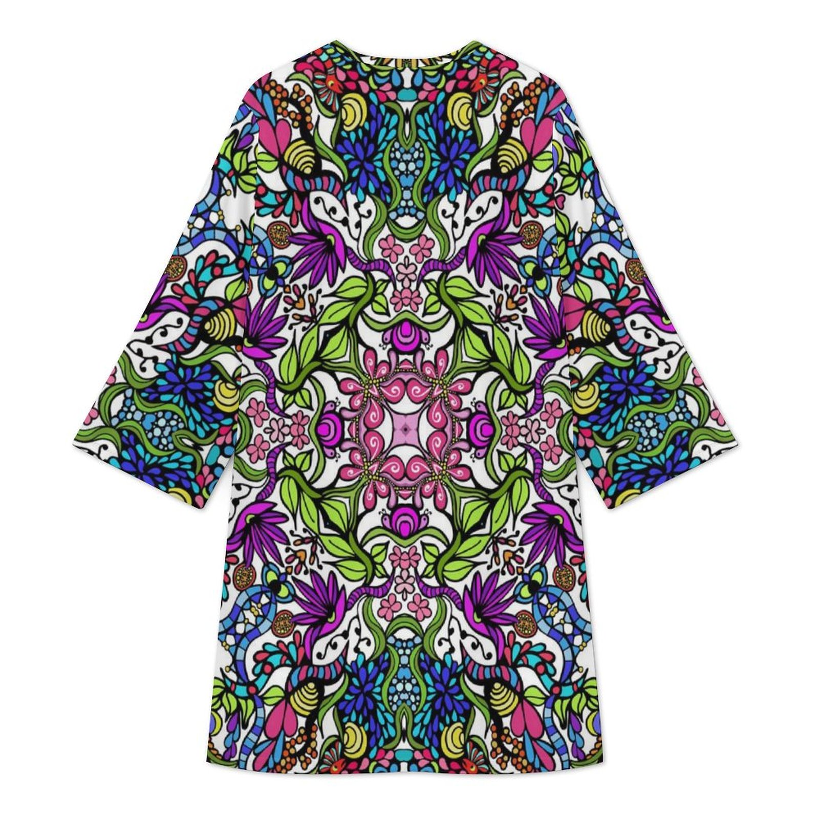 Ionian Oasis All-Over Print V-Neck Mini Dress