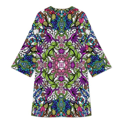 Ionian Oasis All-Over Print V-Neck Mini Dress