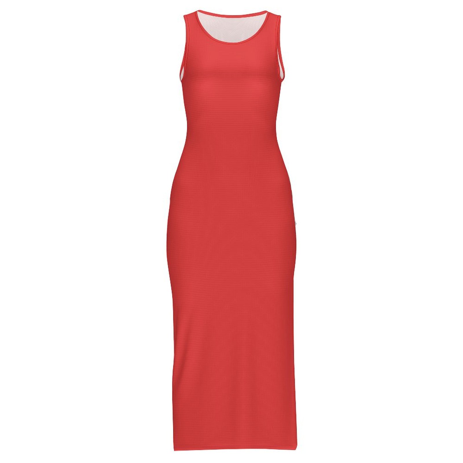 Red Sleeveless Bodycon Side Slit Long Dress