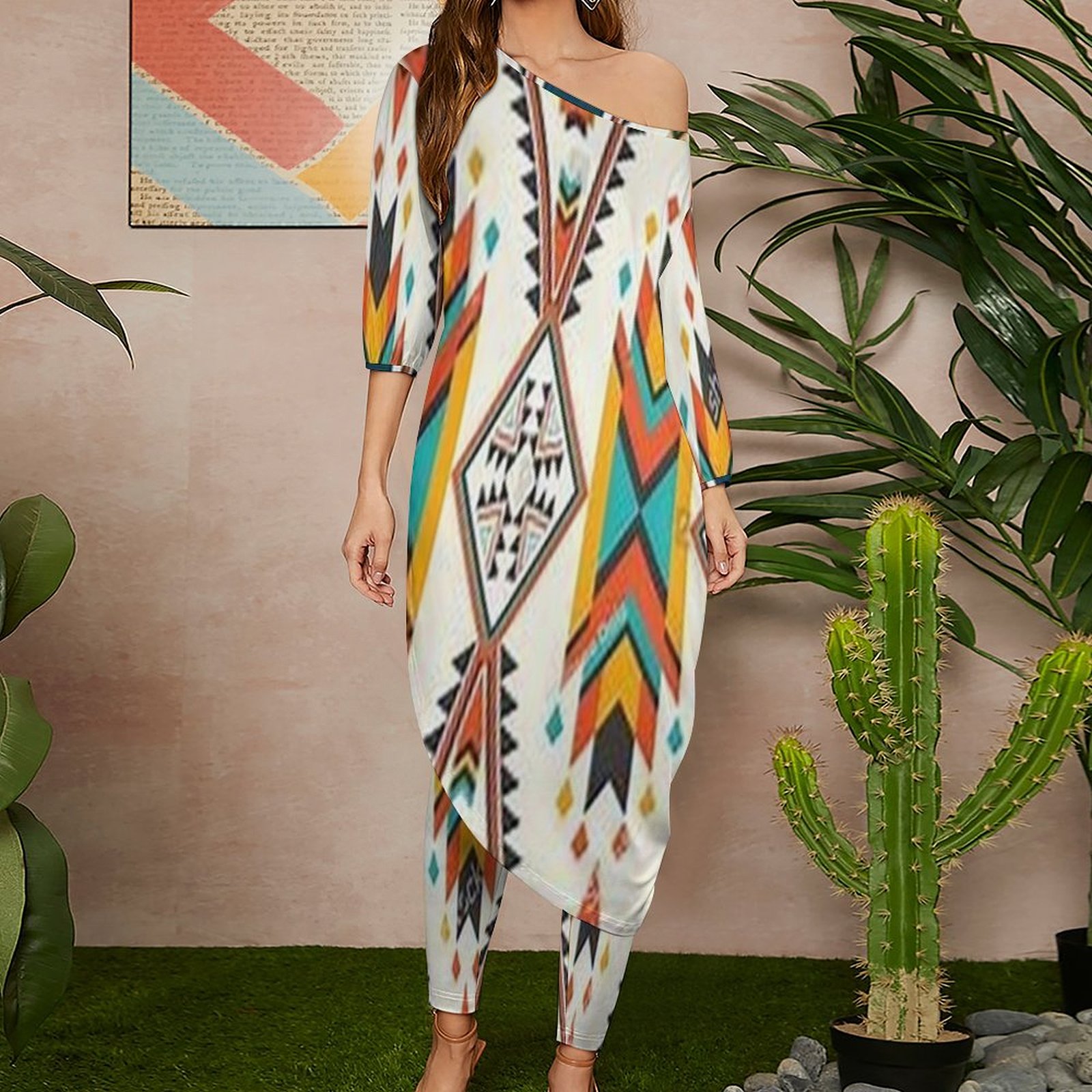 Native Women's Off Shoulder Two-piece Set