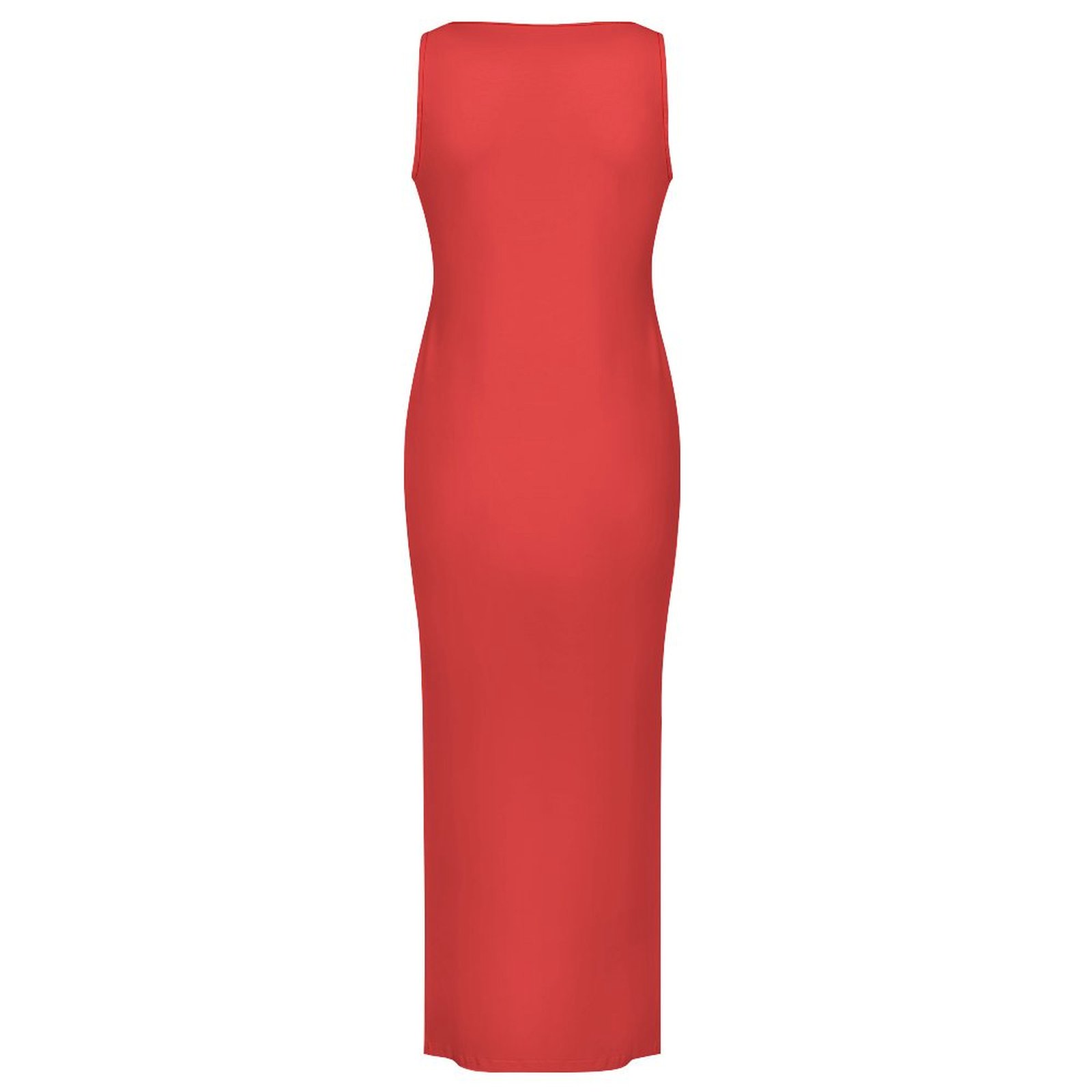 Red Sleeveless Bodycon Side Slit Long Dress