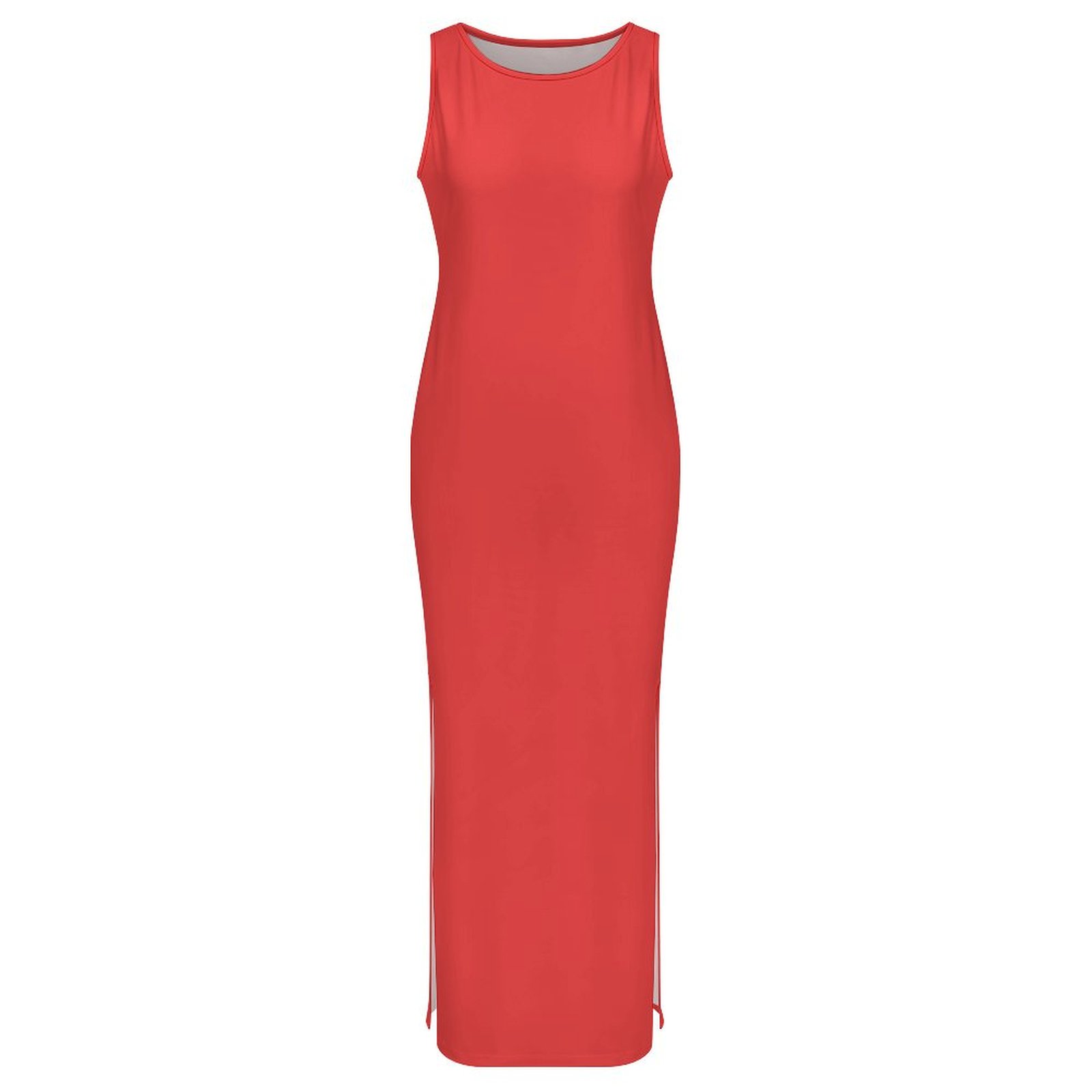 Red Sleeveless Bodycon Side Slit Long Dress