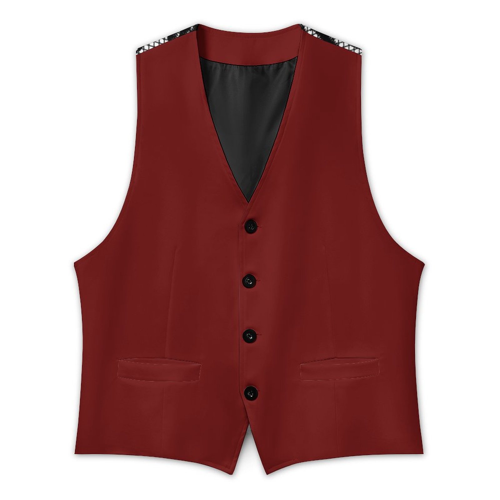 Black Lace Rose Men's Sleeveless Suit Vest