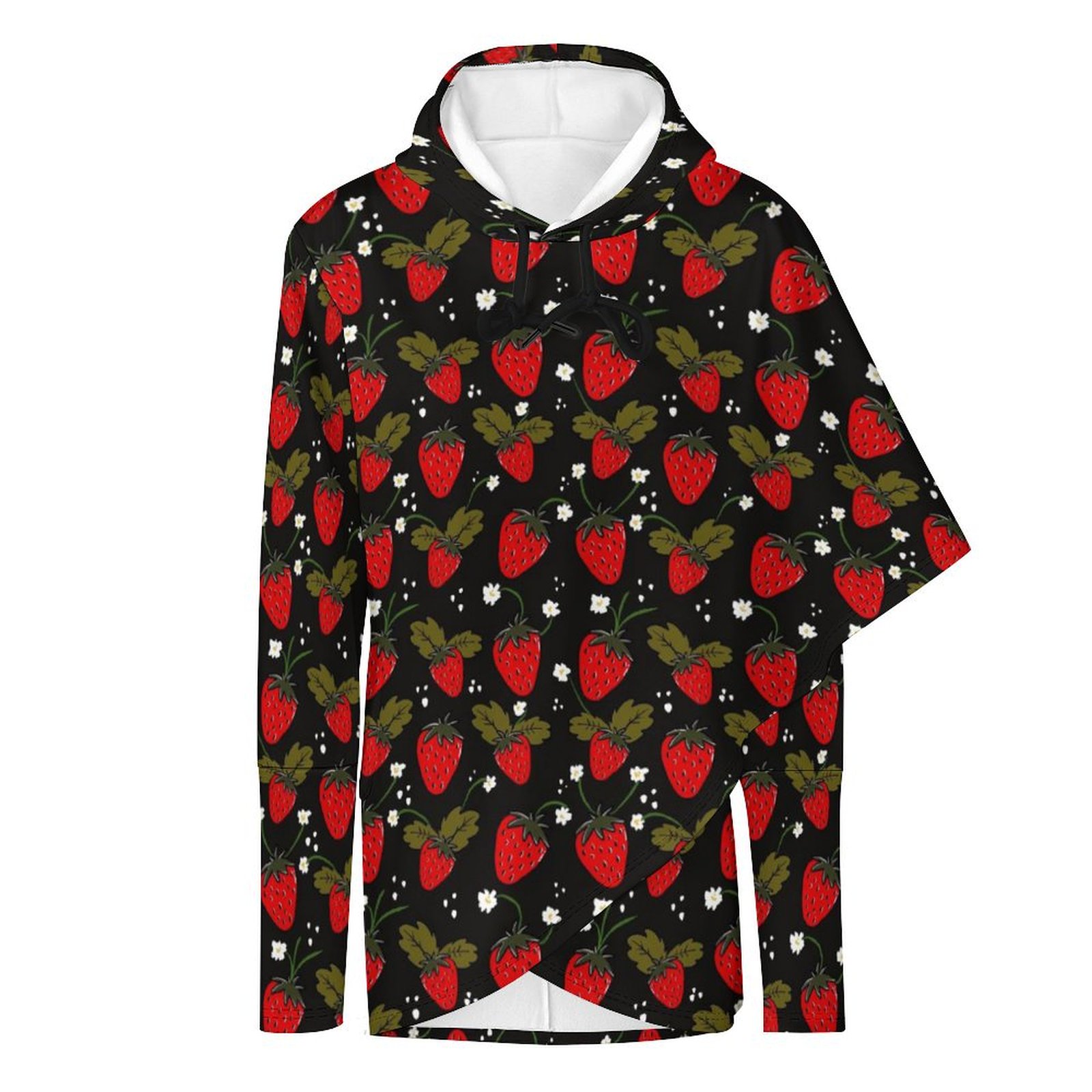 strawberry felpa fragola Women's Mid-length Slim Fit Hoodie