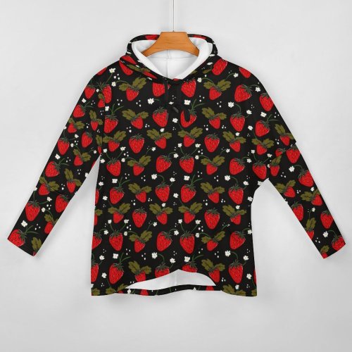 strawberry felpa fragola Women's Mid-length Slim Fit Hoodie