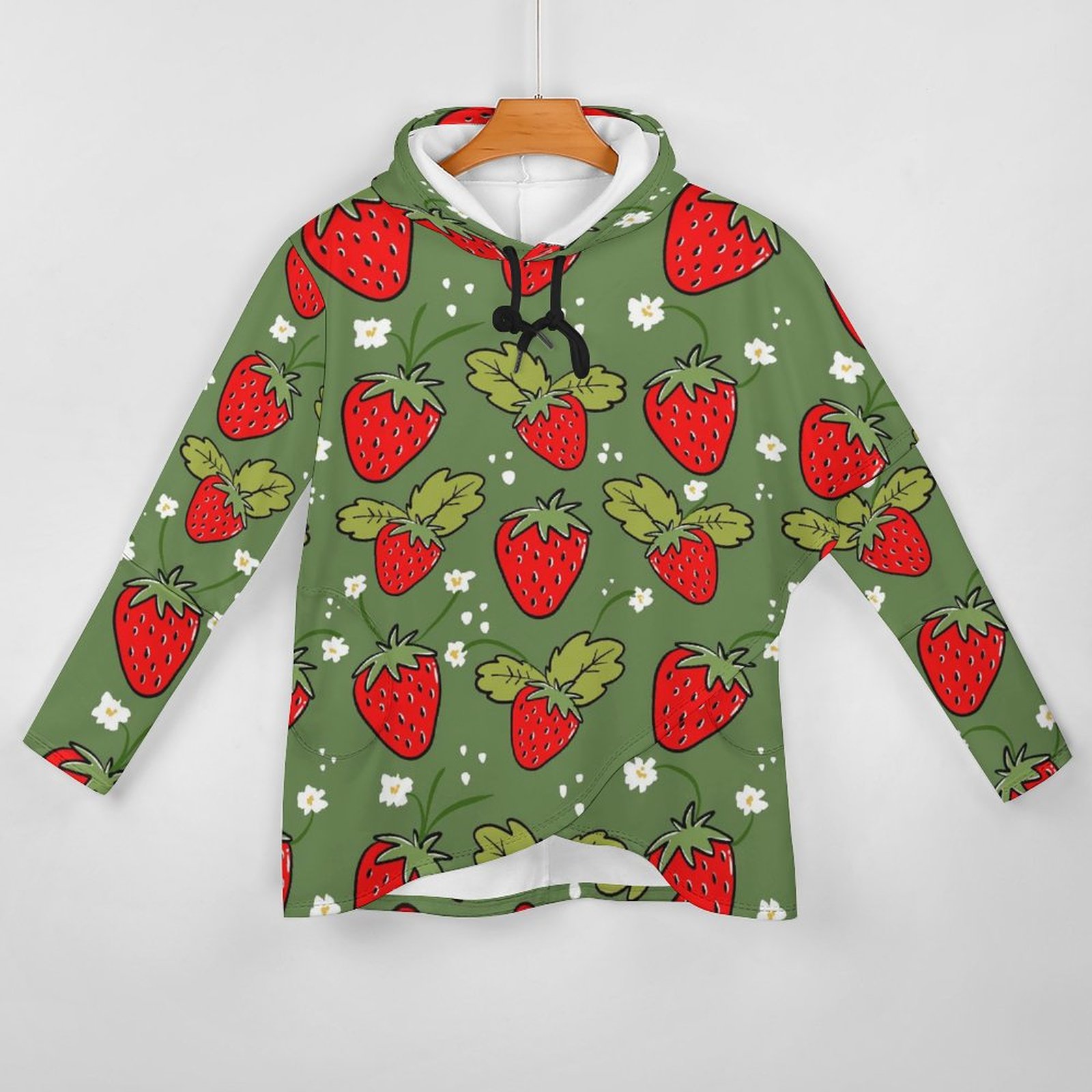 fragole strawberry Women's Mid-length Slim Fit Hoodie