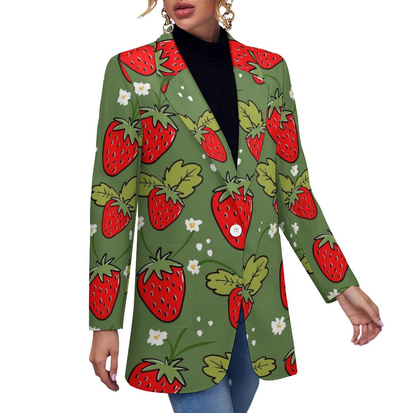 Women's casual suit strawberry All Over Print Women's Blazer