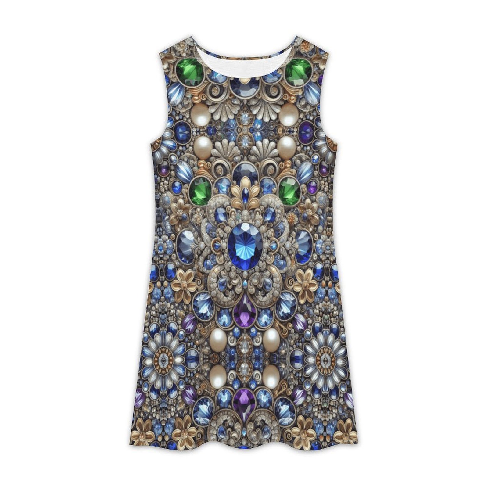 Sapphire Crown - Sleeveless dress All Over Print Sleeveless Dress