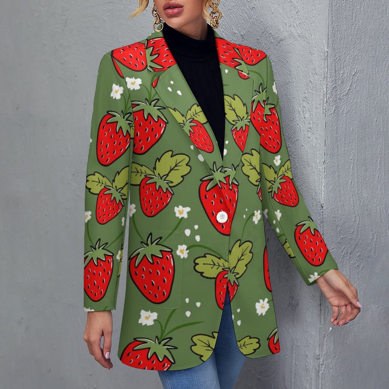 Women's casual suit strawberry All Over Print Women's Blazer