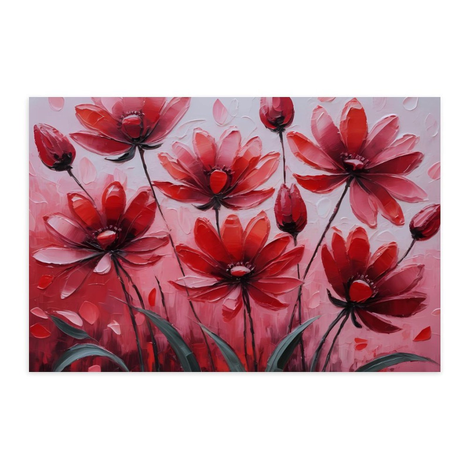 Crimson Bouquet Self Adhesive Poster (Horizontal)