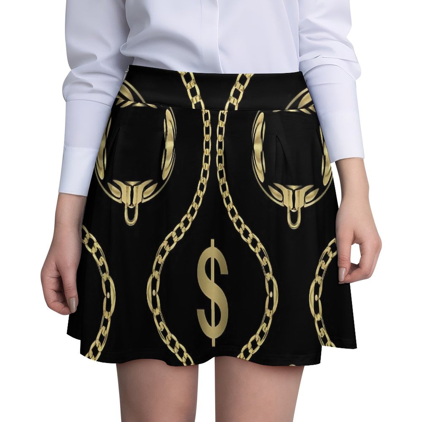 luxurious All Over Print Skater Skirt