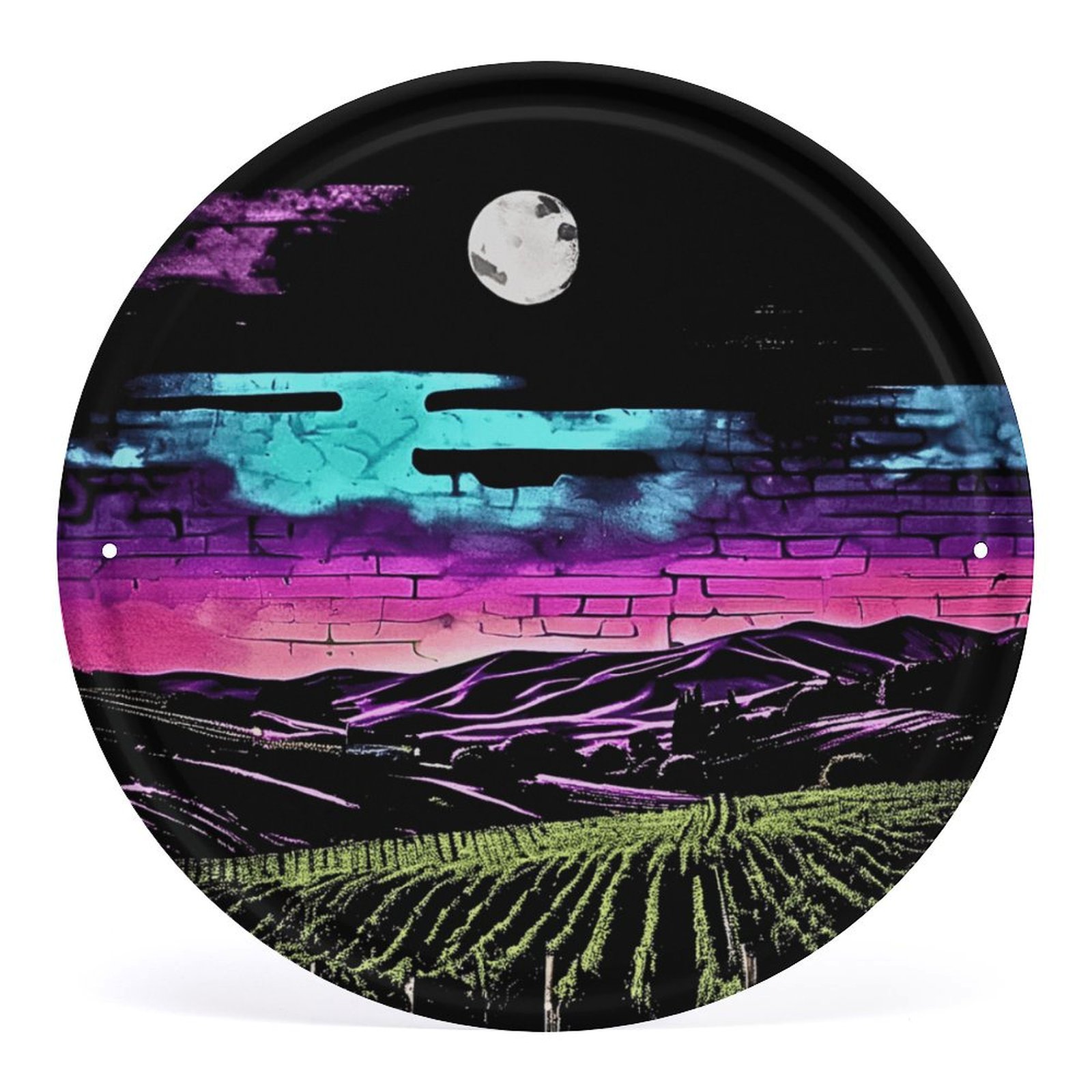 Circular iron hanging picture