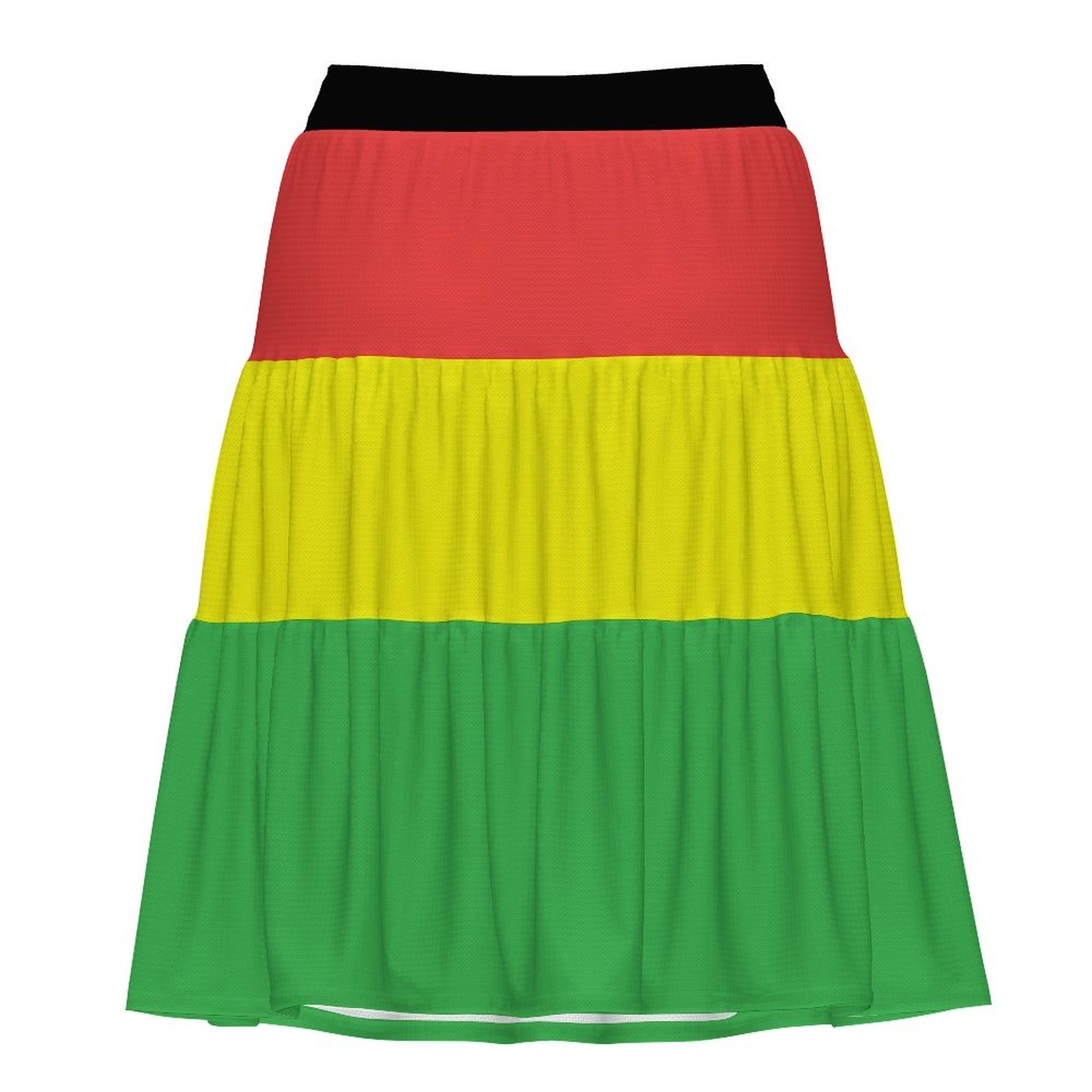 Red yellow green Folded skirt Custom Three-Tiered Skirt Custom Three-Tiered Skirt