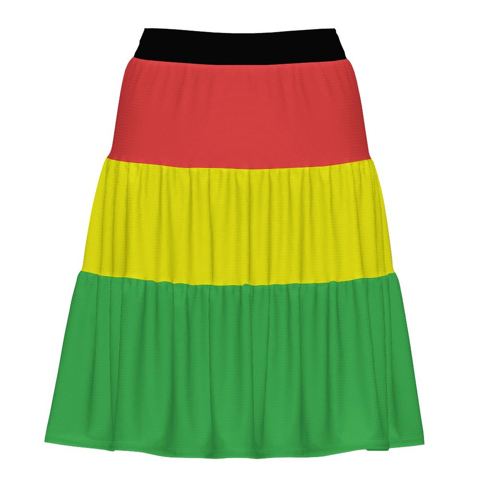 Red yellow green Folded skirt Custom Three-Tiered Skirt Custom Three-Tiered Skirt