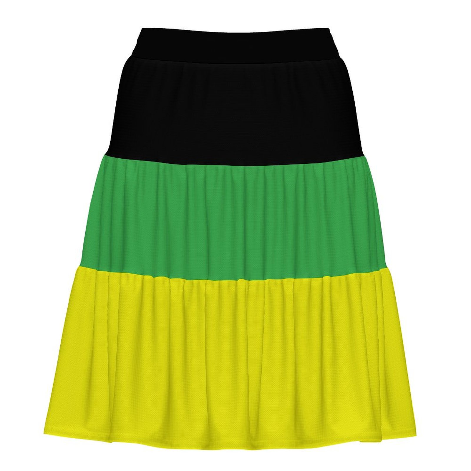 black yellow and green folded skirt Custom Three-Tiered Skirt Custom Three-Tiered Skirt